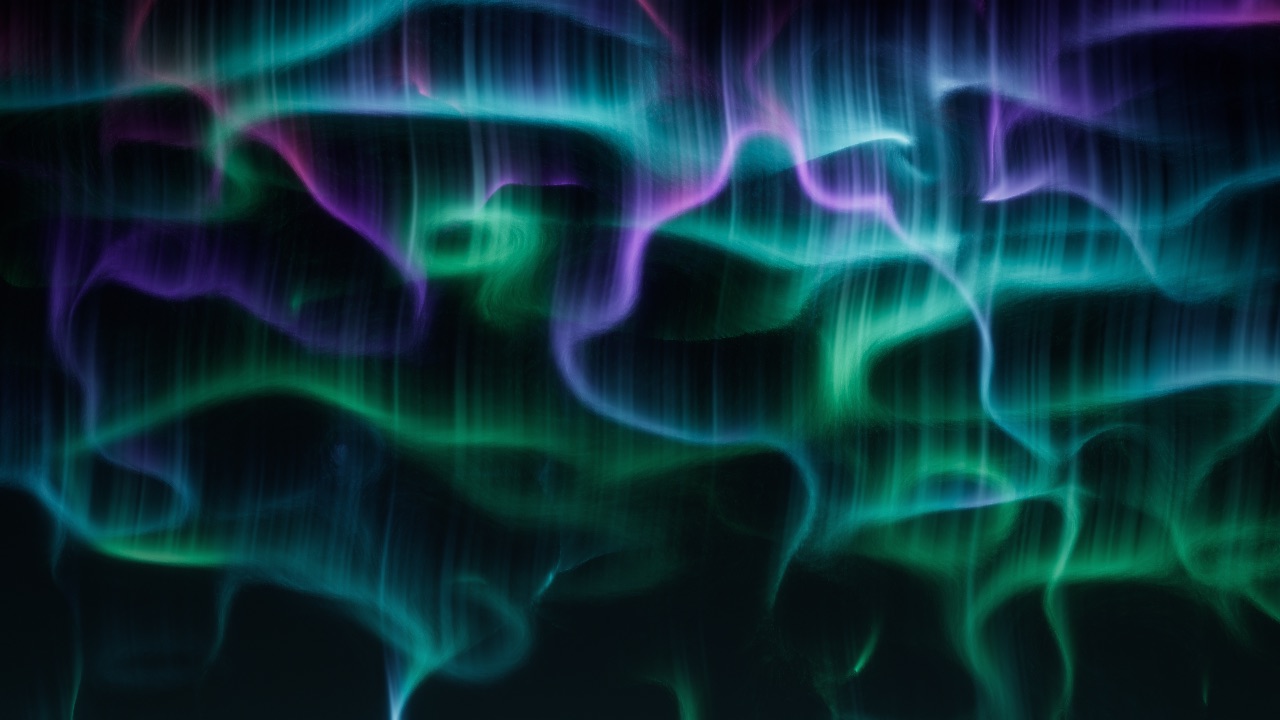 Aurora threads: glowing curtains of light, one of the first takes